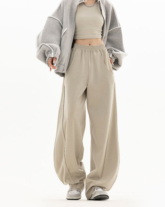 Elastic Waist Trousers Loose Sweatpants