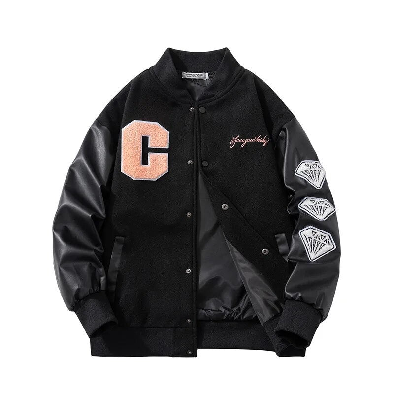 New Century Embroidered Varsity Jacket