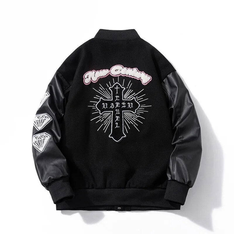 New Century Embroidered Varsity Jacket