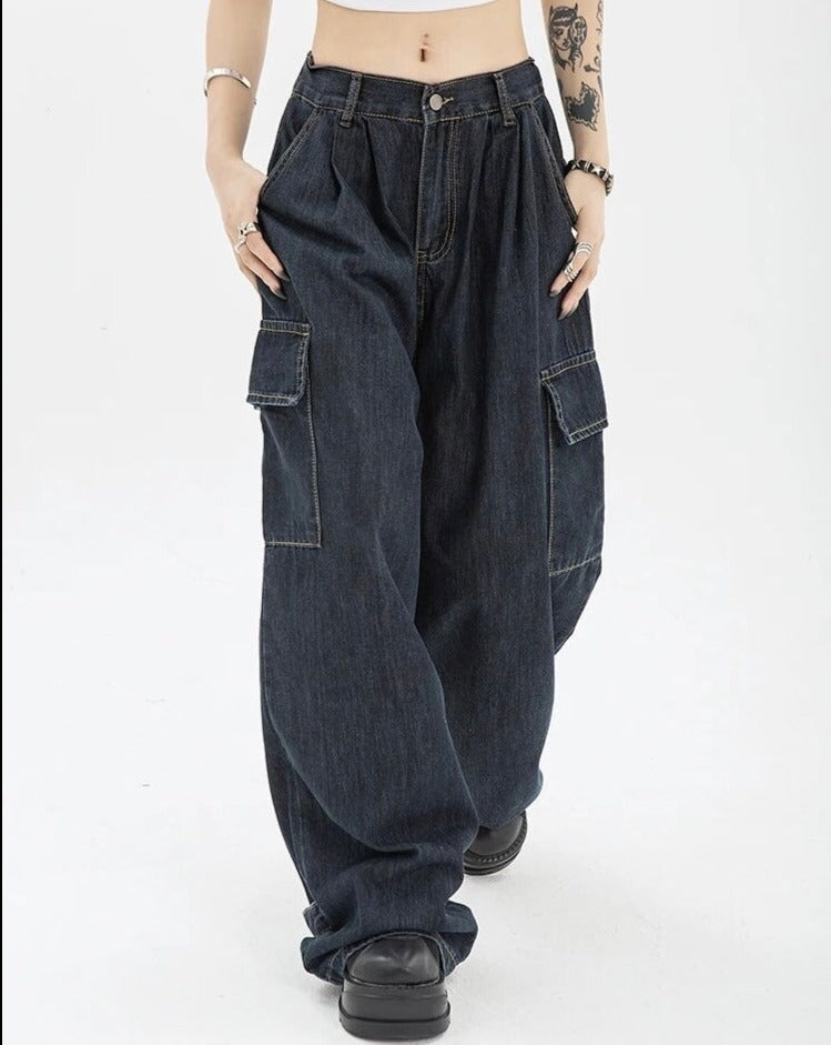 Denim Cargo Pants