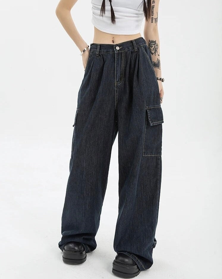 Denim Cargo Pants