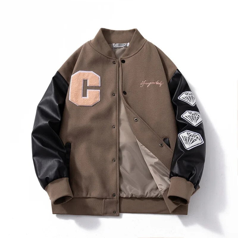 New Century Embroidered Varsity Jacket