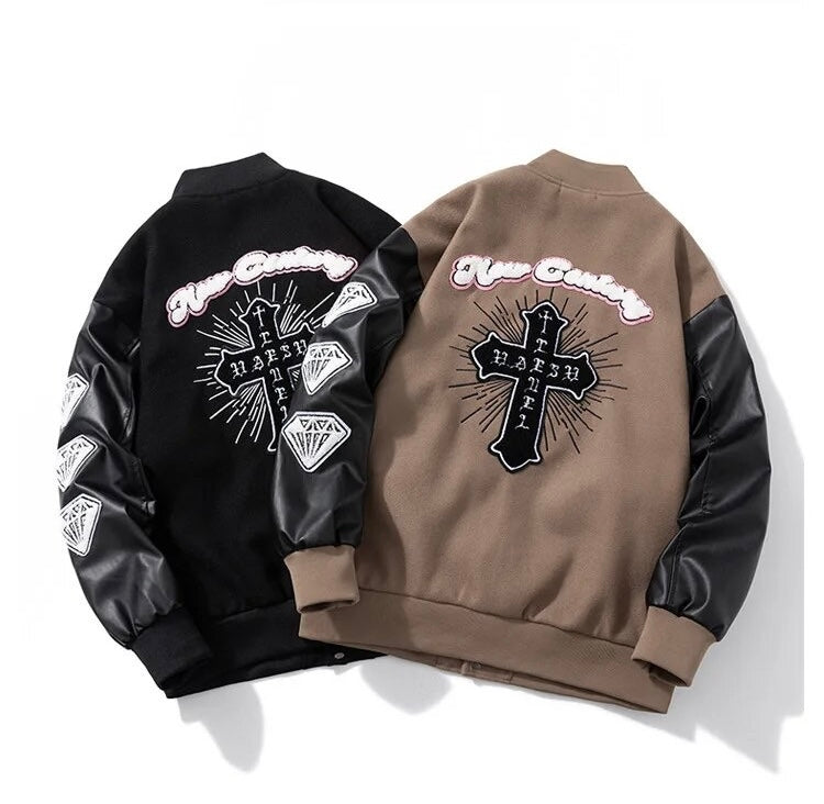 New Century Embroidered Varsity Jacket