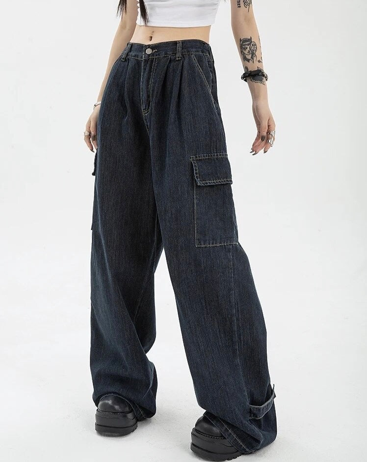 Denim Cargo Pants