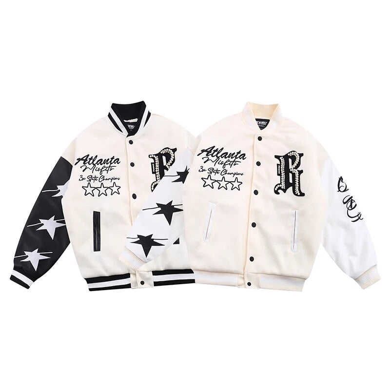 R Embroidered Varsity Jacket