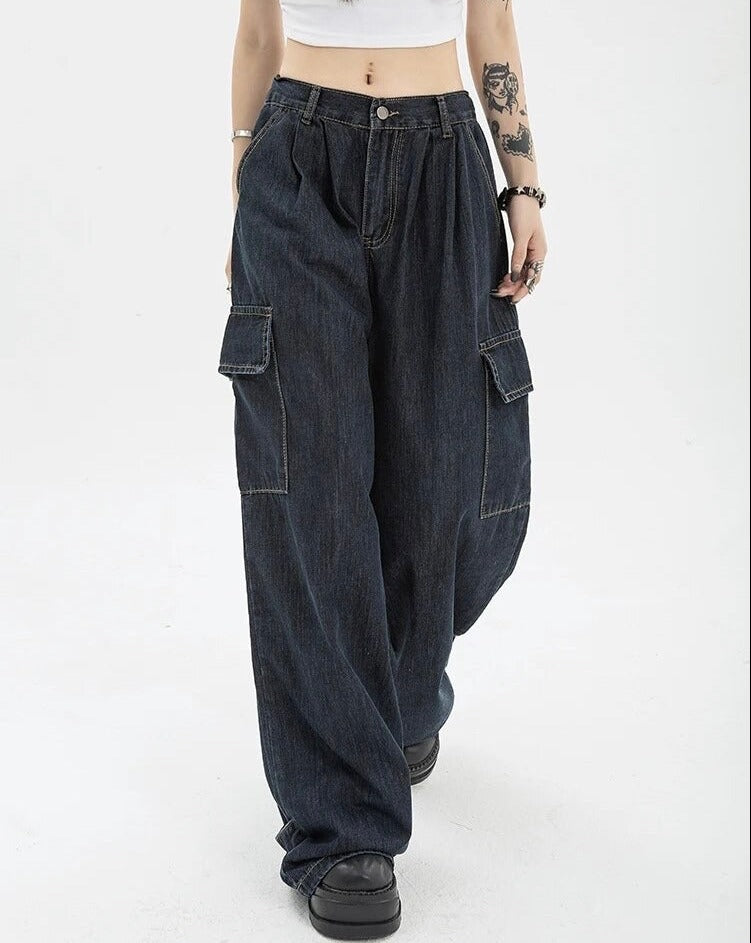 Denim Cargo Pants