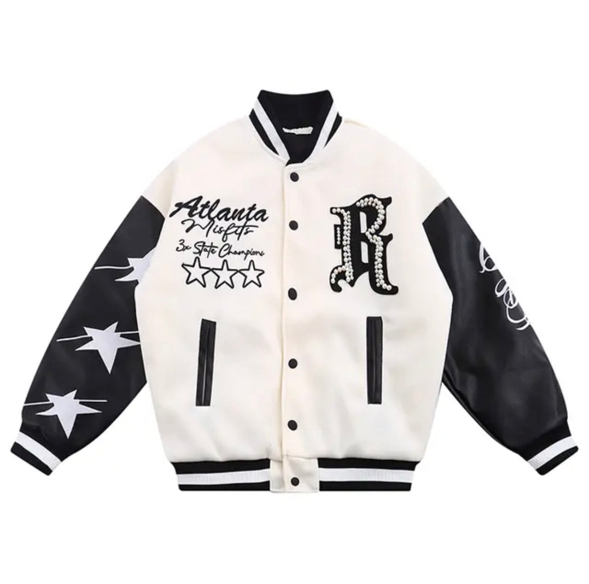 R Embroidered Varsity Jacket