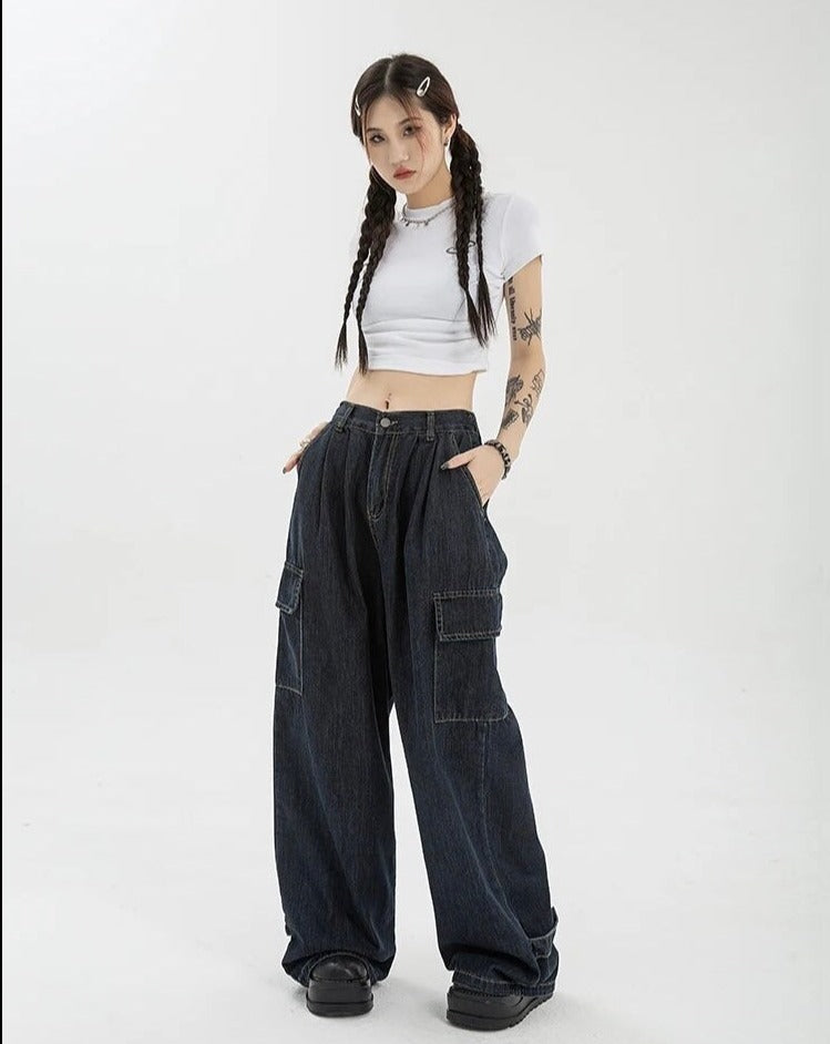 Denim Cargo Pants