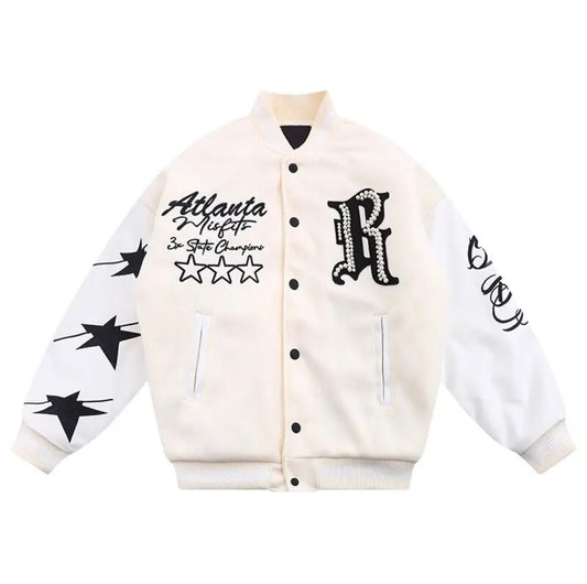 R Embroidered Varsity Jacket