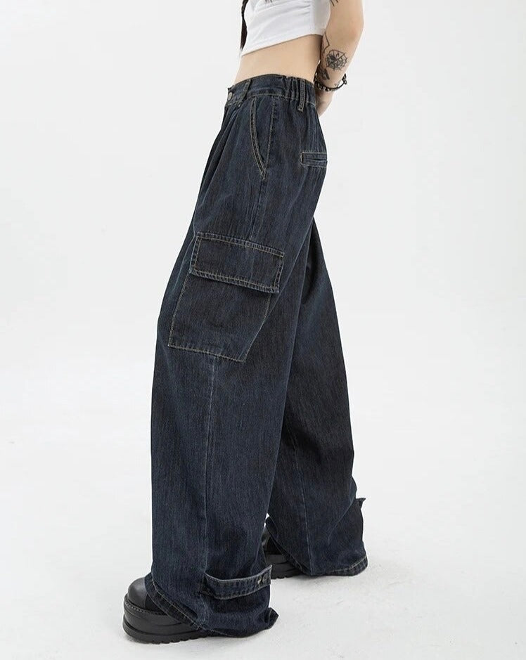 Denim Cargo Pants