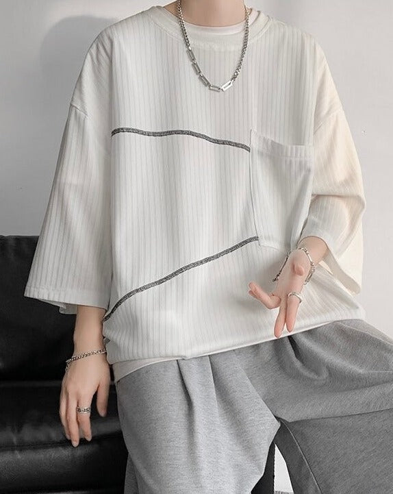 Oversized Pocket Half Sleeve Top