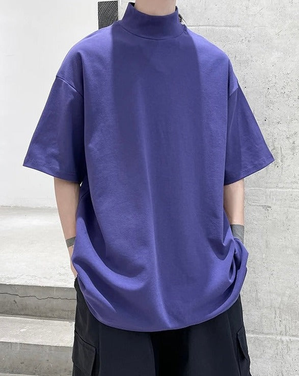 Mock Neck Short Sleeve T-Shirt