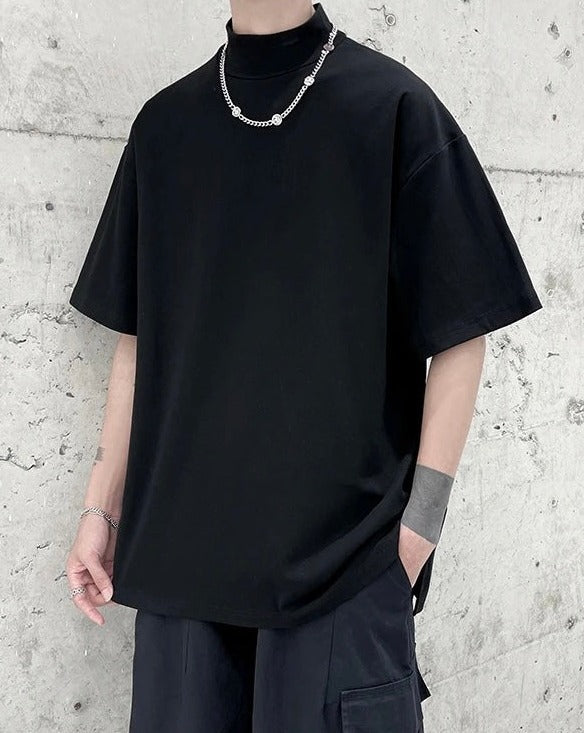 Mock Neck Short Sleeve T-Shirt