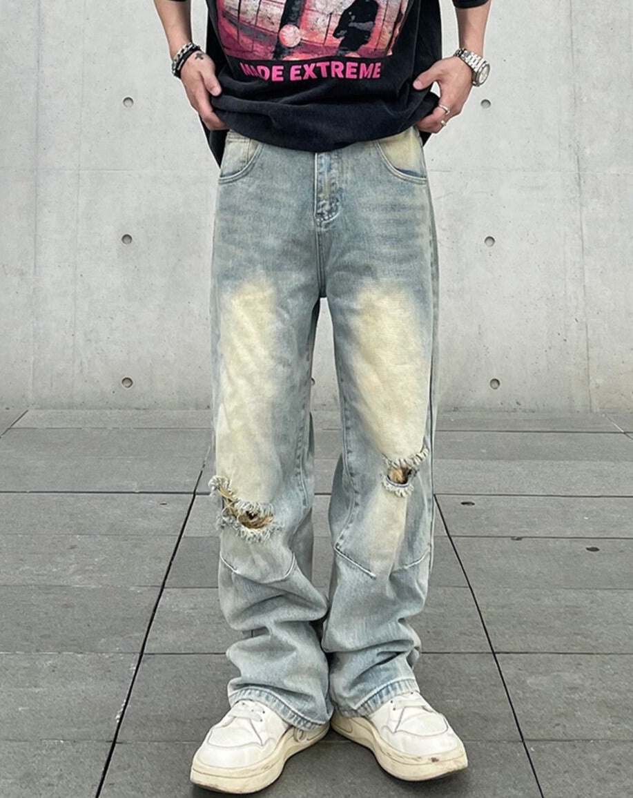 Distressed Baggy Ripped Jeans – Bive Culture