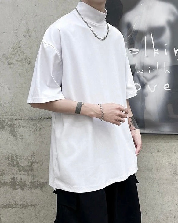 Mock Neck Short Sleeve T-Shirt