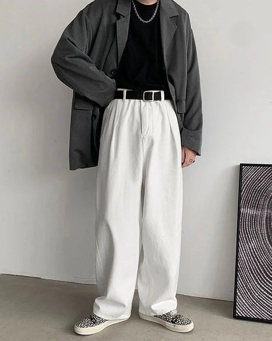 White Oversized Baggy Trousers