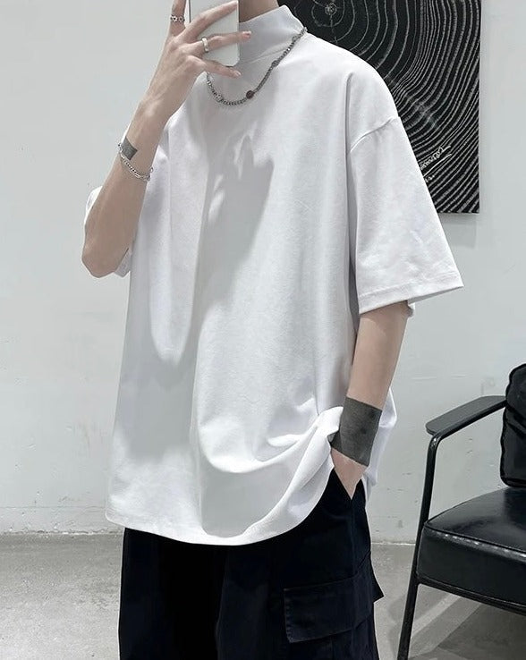 Mock Neck Short Sleeve T-Shirt