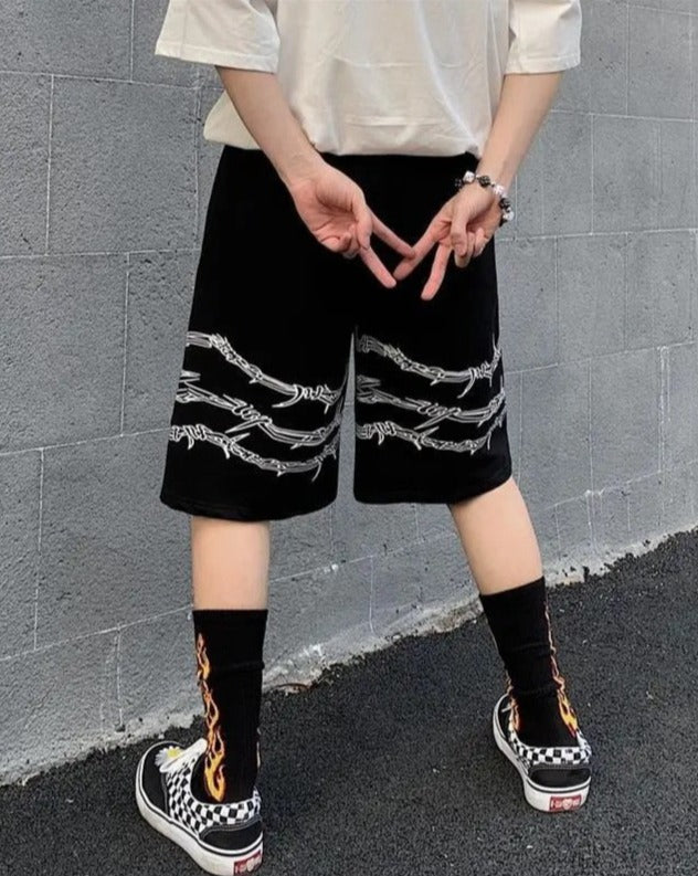 Chain Pattern Jogger Shorts