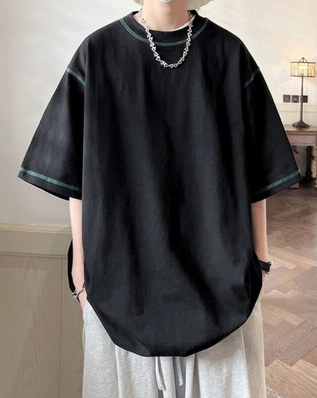 Cotton Line Patchwork Summer Loose T-Shirt