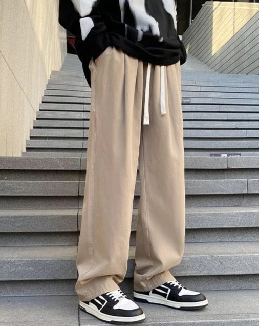 Straight Loose Trousers Casual Elastic Waist Jogger Pants