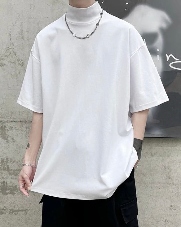 Mock Neck Short Sleeve T-Shirt