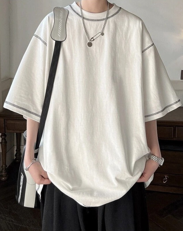 Cotton Line Patchwork Summer Loose T-Shirt