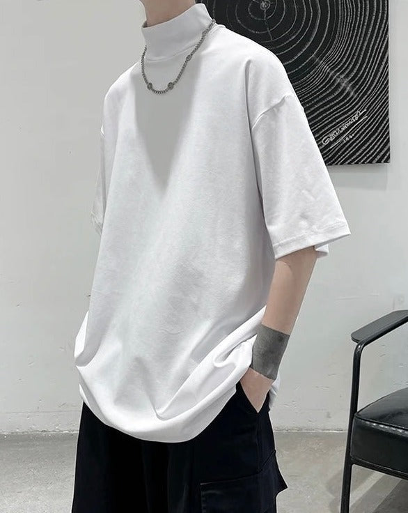 Mock Neck Short Sleeve T-Shirt