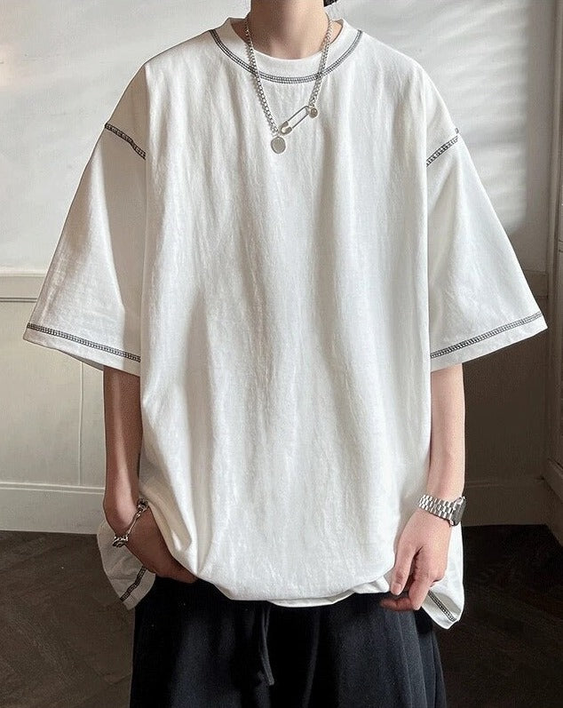 Cotton Line Patchwork Summer Loose T-Shirt