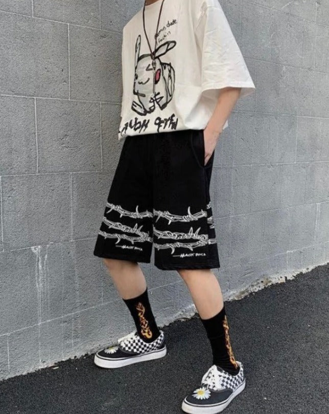 Chain Pattern Jogger Shorts