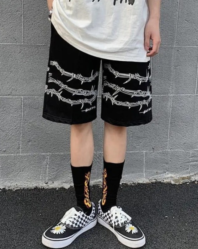 Chain Pattern Jogger Shorts