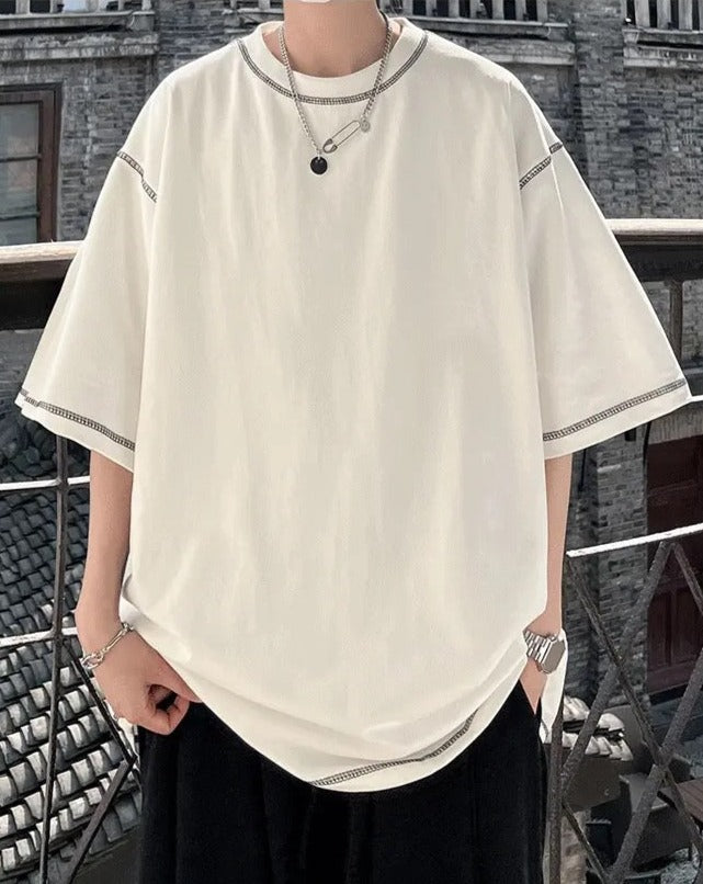 Cotton Line Patchwork Summer Loose T-Shirt