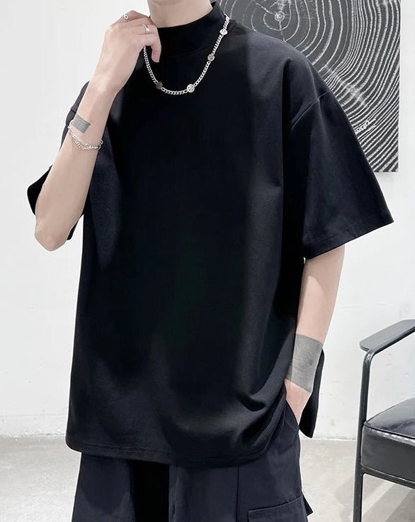 Mock Neck Short Sleeve T-Shirt