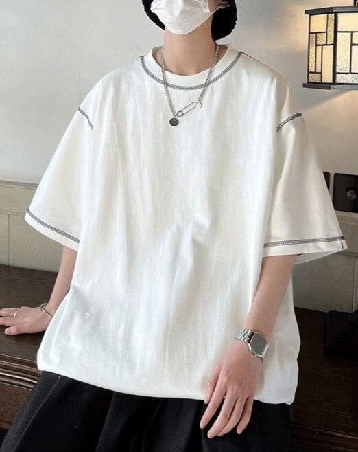 Cotton Line Patchwork Summer Loose T-Shirt