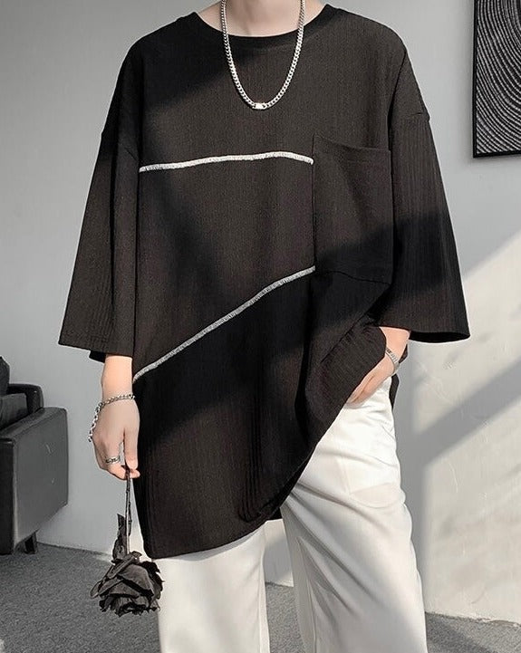 Oversized Pocket Half Sleeve Top