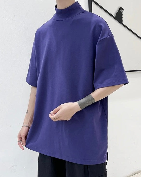 Mock Neck Short Sleeve T-Shirt