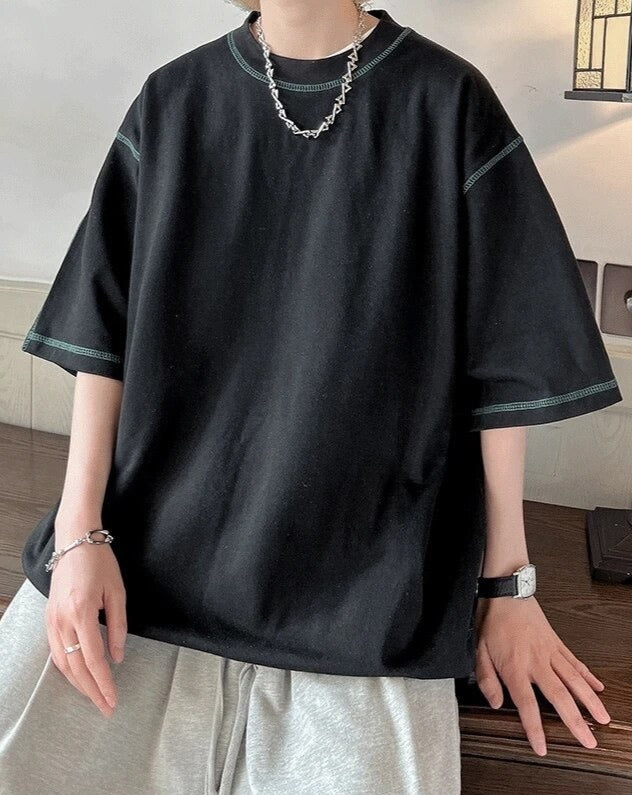 Cotton Line Patchwork Summer Loose T-Shirt