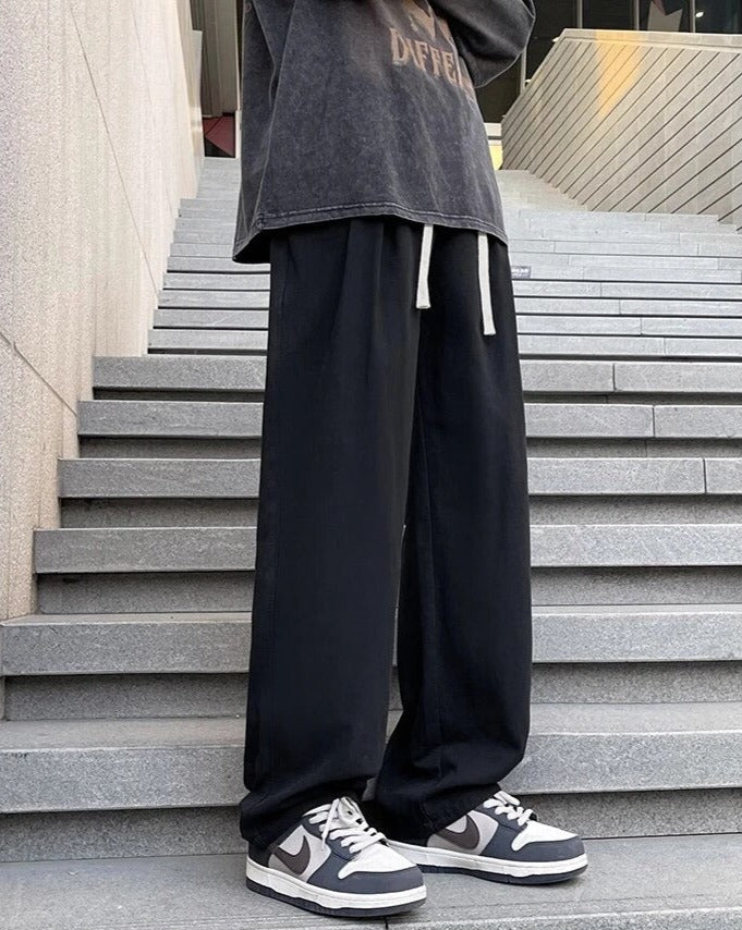 Straight Loose Trousers Casual Elastic Waist Jogger Pants