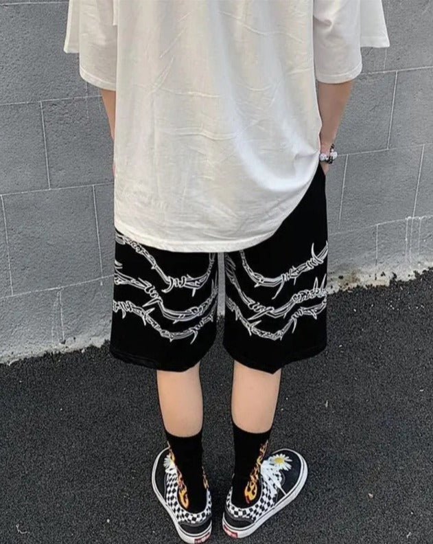 Chain Pattern Jogger Shorts