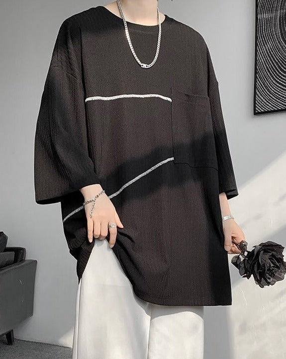 Oversized Pocket Half Sleeve Top