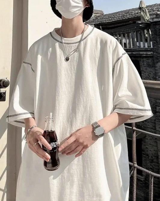 Cotton Line Patchwork Summer Loose T-Shirt