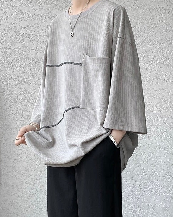 Oversized Pocket Half Sleeve Top