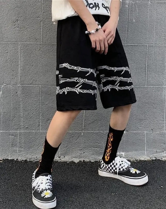 Chain Pattern Jogger Shorts