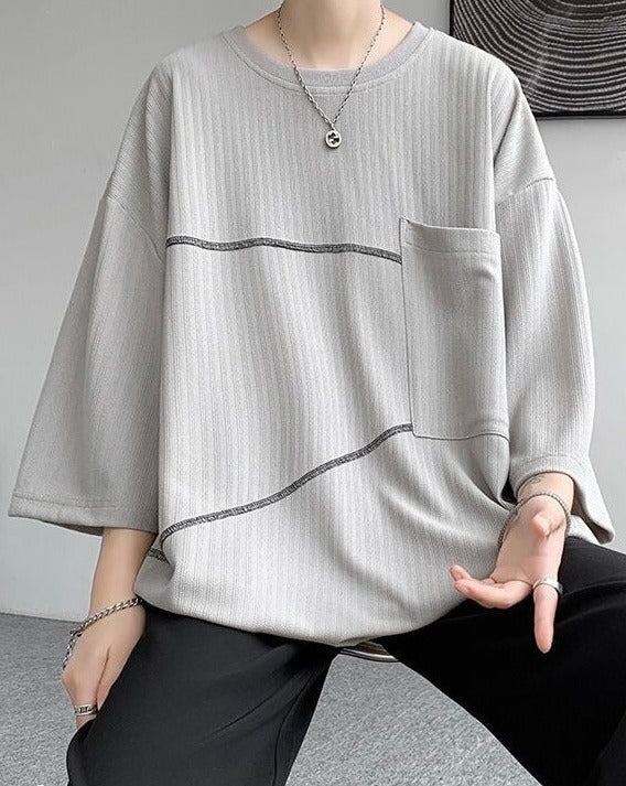 Oversized Pocket Half Sleeve Top