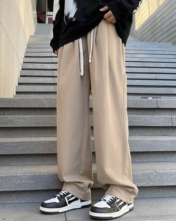 Straight Loose Trousers Casual Elastic Waist Jogger Pants