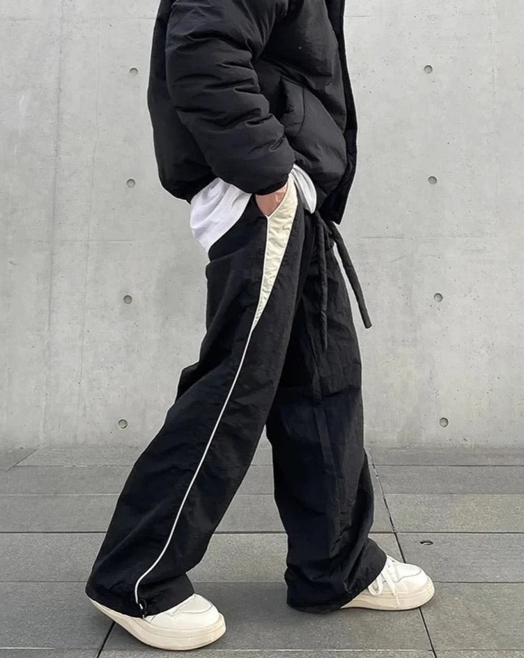 Oversized Elastic-Waisted Track Pants