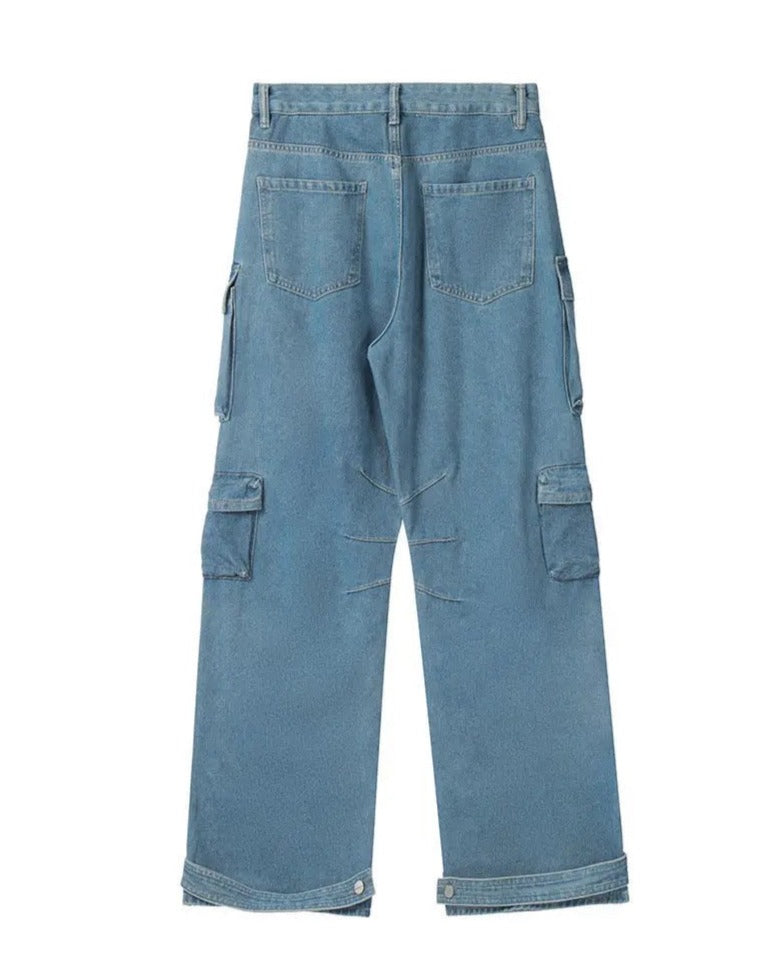 Utility Baggy Cargo Denim Pants