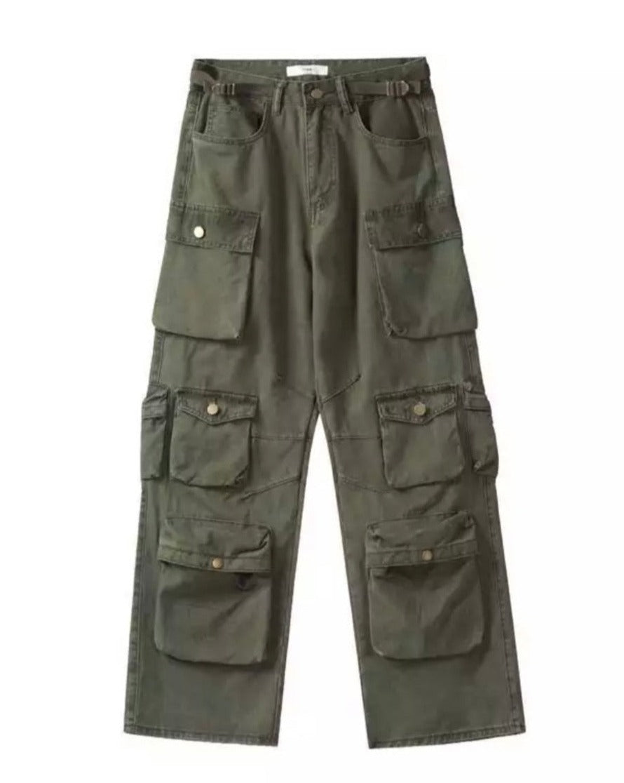 Utility Baggy Cargo Denim Pants