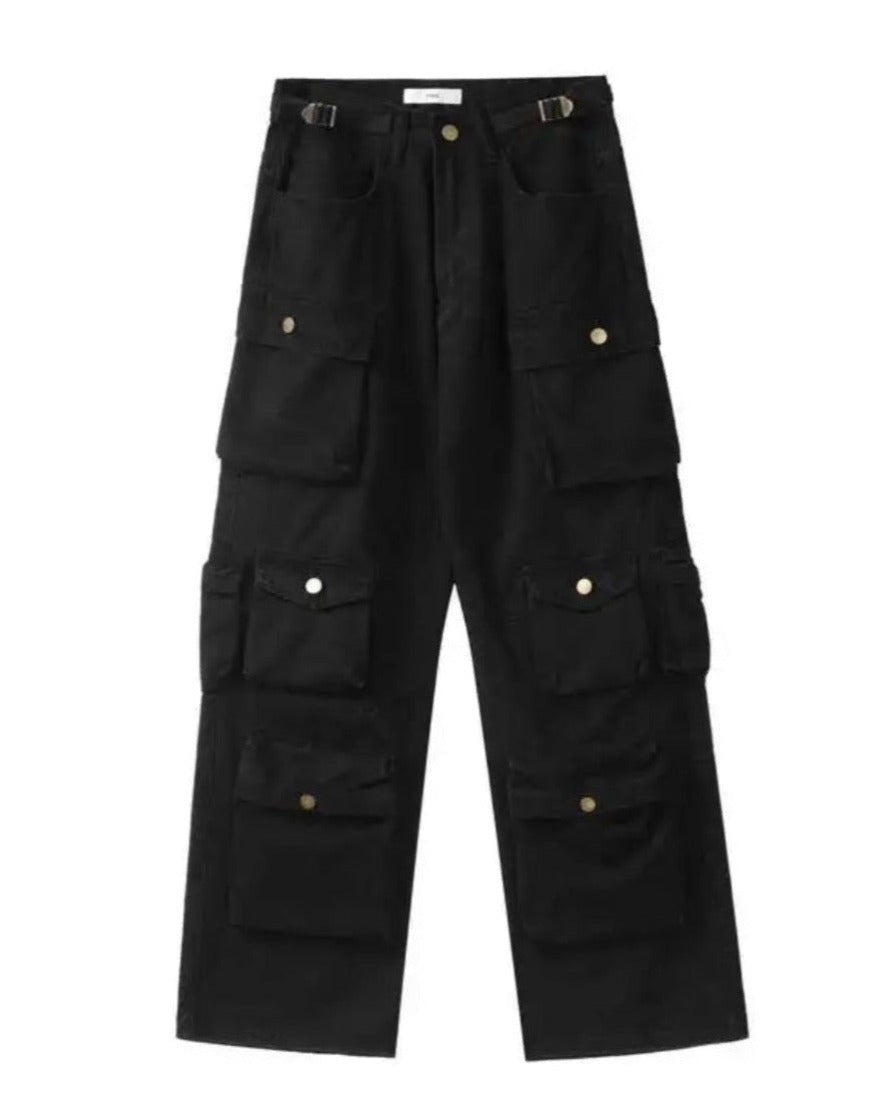 Utility Baggy Cargo Denim Pants