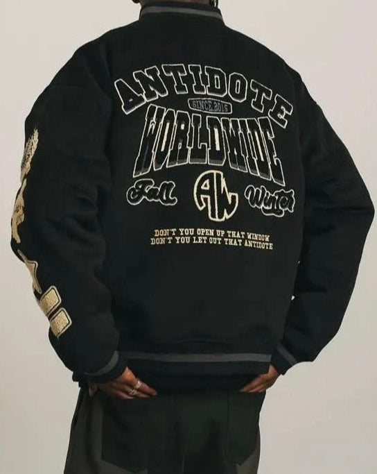 Antidote Embroidered Varsity Jacket